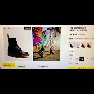 Dr. Martens Airwaves, black lace up size 7, Never worn